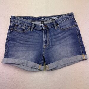 Gap Sexy Boyfriend Shorts Women's Size 10 Medium Wash Cuffed Blue Jean